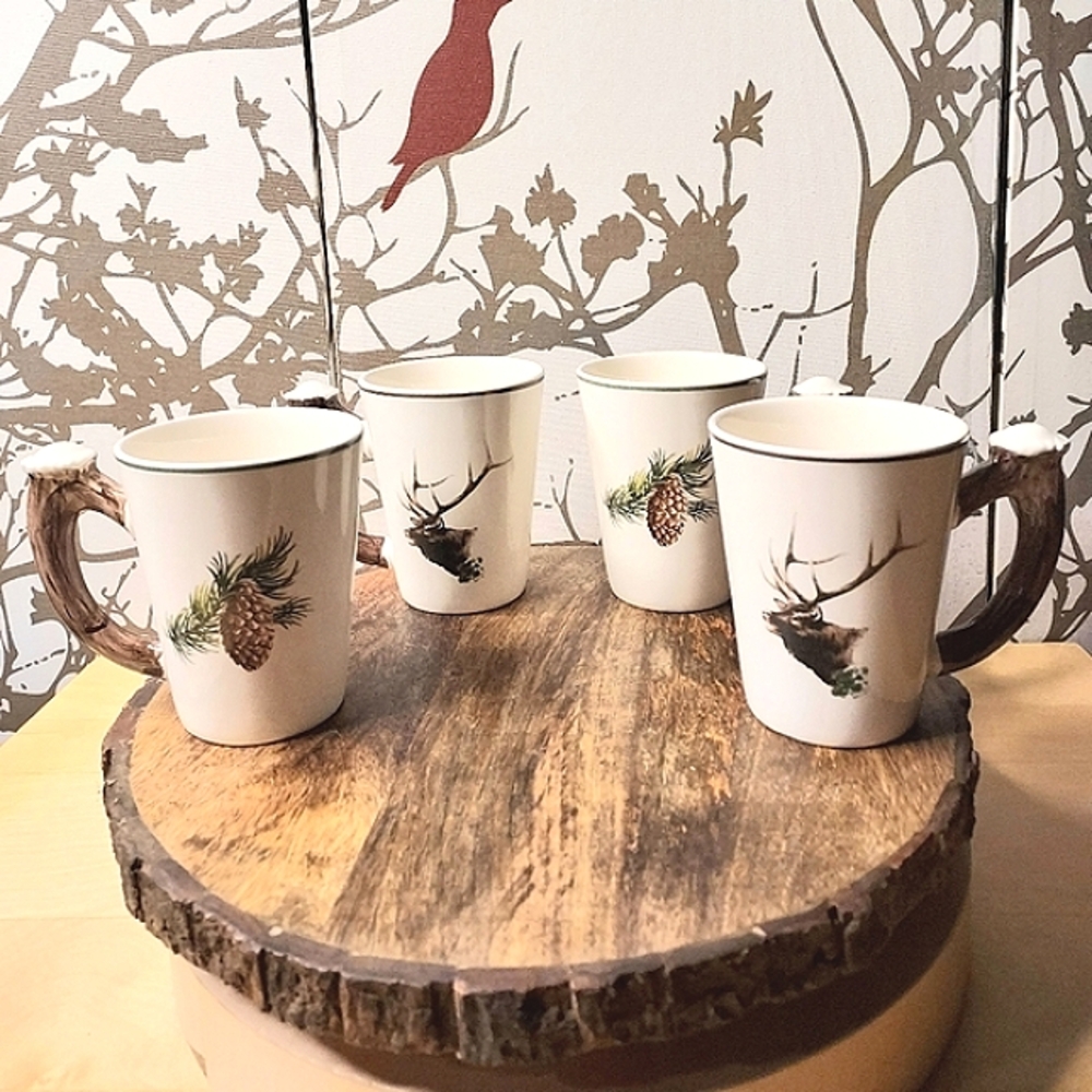 Vintage BIG SKY 2000 Pine & Elk Mugs